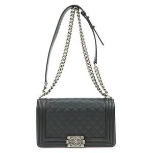 Chanel Caviar Leather Boy Chanel Flap Bag Black